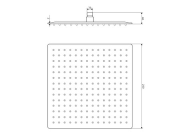 ЧЕРНЫЙ ДУШЕВОЙ НАБОР БЕЗ ТЕРМОСТАТА ДУШ RAINBOW 25X25 CM