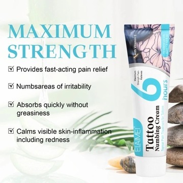 Tattoo Numbing Cream, Обезболивающий крем для татуировок, 60 мл / Коробка, ELAIMEI