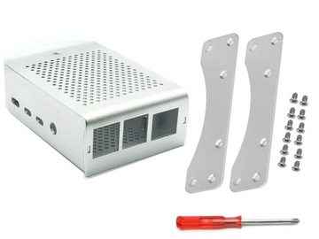 Raspberry Pi 4 aluminiowa obudowa z radiatorami srebrna