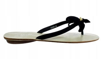 ЧЕРНЫЕ ШЛЕПАНЦЫ ШЛЕПАНЫ ЖЕНСКАЯ ОБУВЬ ЦВЕТОК 5383 размер. 38