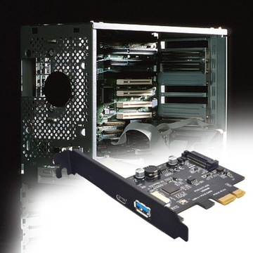 Pci e to USB 3.1 10 Gbps USB A + USB C 1X