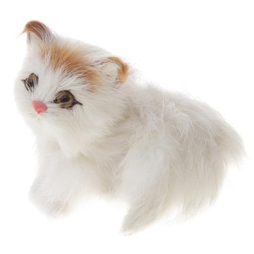 2 szt. Realistyczny kot z prawdziwego futra futrzany dom dla zwierząt