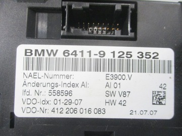 BMW Z4 E85 ROADSTER PANEL ŘÍZENÍ KLIMATIZACE KLIMA 9125352