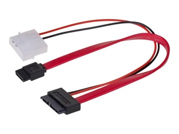 AKYGA Adapter z kablem AK-CA-45 Slimline SATA f / data SATA f / Molex m 2x