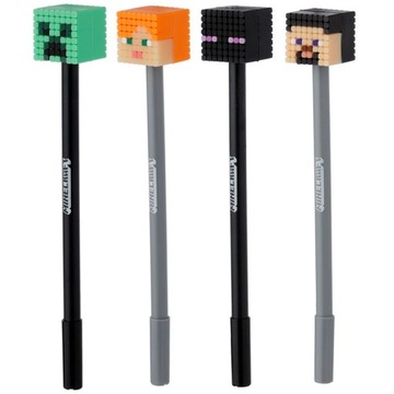 MINECRAFT cienkopis, długopis z figurką - 4szt