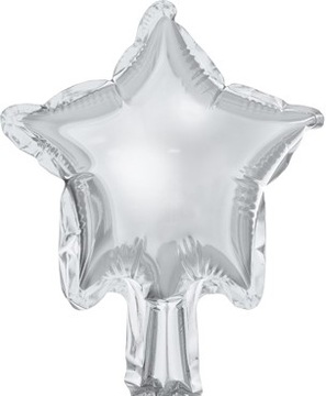 BALONY FOLIOWE GWIAZDKI SREBRNE GWIAZDKA SREBRNA NA URODZINY 12 CM 25 SZTUK