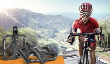 АЛЮМИНИЕВЫЕ ВЕЛОСИПЕДНЫЕ ПЕДАЛИ ДЛЯ ТРЕККИНГОВОГО ВЕЛОСИПЕДА MTB, ЧЕРНАЯ ЛЕГКАЯ ПЛАТФОРМА