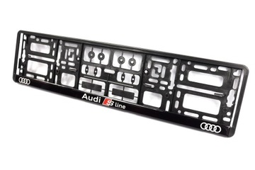 РАМКИ НОМЕРНОГО ЗНАКА AUDI SLINE 3D 2 шт. ВИЗУАЛЬНОЕ КАЧЕСТВО ХИТ