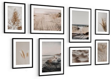 КОМПЛЕКТ постеров в рамках Картины 8 штук Sand Sea для гостиной спальни