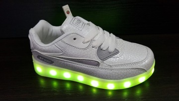 LED SHOES Спортивные кроссовки GLOWING WHITE USB 36