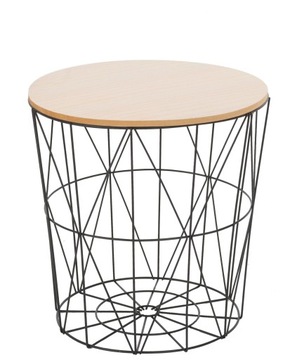 STOLIK DRUCIANY TWINS ROUND S DUŻY METALOWY LOFT