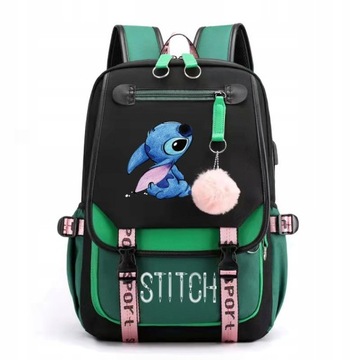 PLECAK SZKOLNY TORNISTER Stich USB WZORY A4 DUŻY