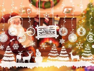 NAKLEJKI ŚWIĄTECZNE NA OKNO SZYBĘ DEKORACJE ŚWIĘTA OZDOBY DLA DZIECI