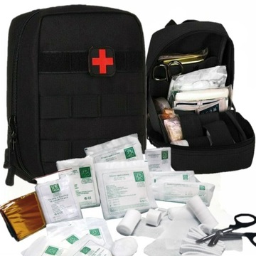 APTECZKA TAKTYCZNA WOSJKOWA Z WYPOSAŻENIEM CZARNA