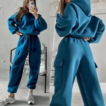 Women Hooded Tracksuit Two Pieces Set Sweatshirts