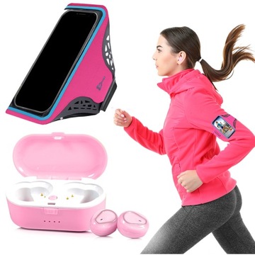 SŁUCHAWKI BEZPRZEWODOWE+POWERBANK MIKROFON KOLORY