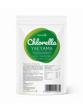 Kenay Chlorella Yaeyama 200g proszek rozbite ściany - suplement diety