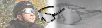 OKULARY ROWEROWE FOTOCHROMOWE OKULARY NA ROWER SPORTOWE FOTOCHROMY + CZAPKA