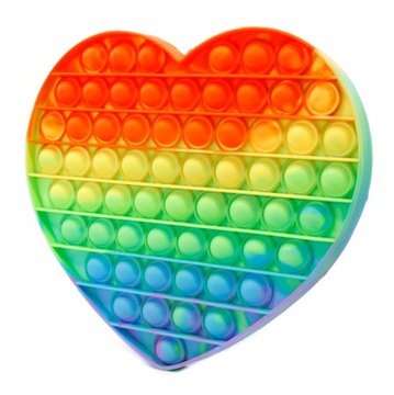 MAXI PUSH UP BUBBLE POP IT Serce Tęczowe