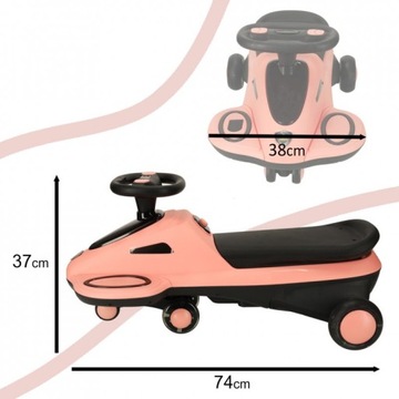 GRAVITY RIDE ON LIGHT WHEELS LED ИГРОВОЙ САМОКАТ РОЗОВЫЙ И ЧЕРНЫЙ 100 КГ