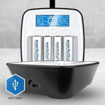 ЗАРЯДНОЕ УСТРОЙСТВО R3 R6 AA AAA SMALL USB-C +4x ENERGIZER 500