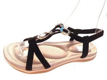 PIĘKNE SANDAŁKI z GUMKĄ Black r.38