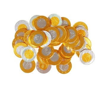 Monety czekoladowe COINS złote 170g 100szt Holland