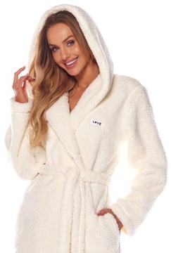 ХАЛАТ ЖЕНСКИЙ ДЛИННЫЙ ТЕПЛЫЙ ПУХОВЫЙ, РОЗОВЫЙ L