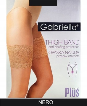 GABRIELLA Plus size opaska na uda 7/8 / Nero