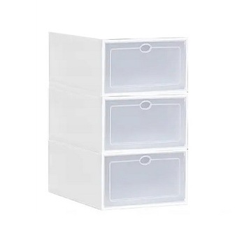 3x Pudełko POJEMNIK na BUTY z klapą ORGANIZER