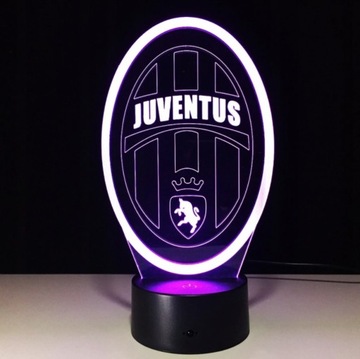 JUVENTUS LAMPKA NOCNA 3D LED PREZENT + PILOT
