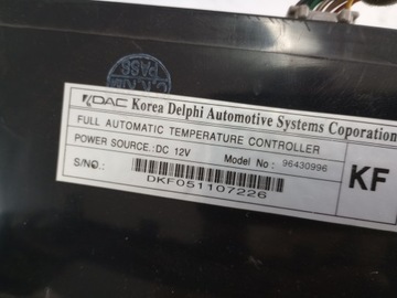 CHEVROLET NUBIRA PANEL KLIMATIZACE 96430996 EVROPA