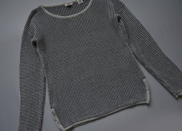 Sweter bluzka levi's levis czarny kremowy 100% bawełna bawełniany 34/36
