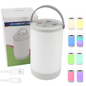 LAMPKA NOCNA LED WIELOKOLOROWA USB RGB DOTYK Z UCHWYTEM