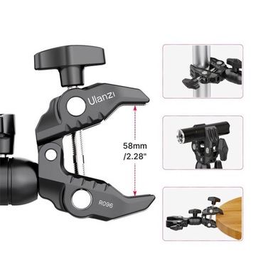 UCHWYT ZACISK CRAB CLAMP +PRZEGUB MAGIC ARM ULANZI
