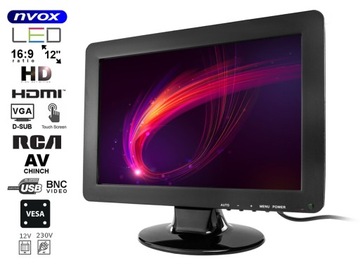 NVOX 12-дюймовый сенсорный монитор со светодиодной подсветкой и BNC HDMI в открытой рамке