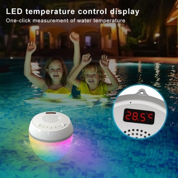 Водонепроницаемый динамик Bluetooth светодиодный светильник для бассейна IP68 Термометр для бассейна