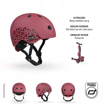 Scoot And Ride ZESTAW HULAJNOGA 2w1 + KASK LED XXS-S LIFESTYLE Wildcat 1-5