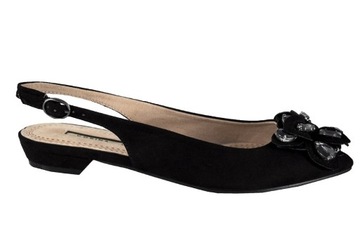 Balerinki Damskie bez pięty CORINA 8230 NEGRO r-38