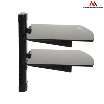 СТОЛ, 2-Х ЯРУСНАЯ СТЕКЛЯННАЯ ПОЛКА ДЛЯ ТВ/DVD