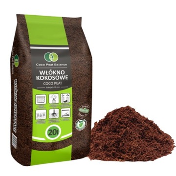 WŁÓKNO KOKOSOWE do roślin ROZLUŹNIA I NAPOWIETRZA ZIEMIĘ 10mm 20L BIOVITA