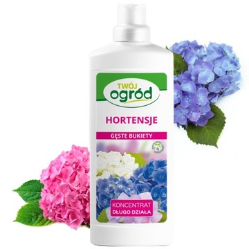 NAWÓZ PŁYNNY DO HORTENSJI 900ML GĘSTE BUKIETY DŁUGO DZIAŁA KONCENTRAT