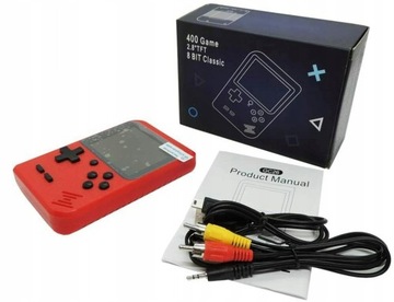 Игровая консоль Retro Mini 400, портативная, красная