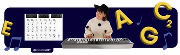 NAKLEJKI NA KLAWISZE, KEYBOARD, PIANINO: z nazwami dźwięków & nutami