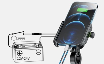 MOTORCYCLE PHONE HOLDER USB CHARGER 12/24v