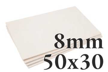 4x Sklejka Brzozowa - 8mm - 500x300 - Onlywood