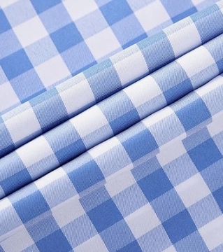 Męska koszula niebiesko biała w kratkę r.M elegancka z długim rękawem