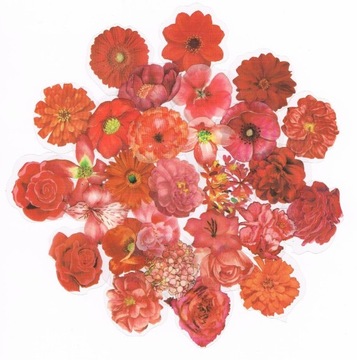 NAKLEJKI OZDOBNE 30 SZT SCRAPBOOKING KWIATY
