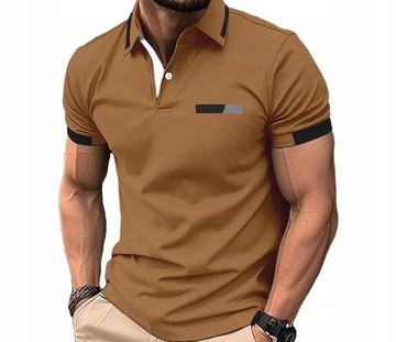 MODNA KOSZULKA MĘSKA POLO Z KRÓTKIM RĘKAWEM KOLORY S-3XL