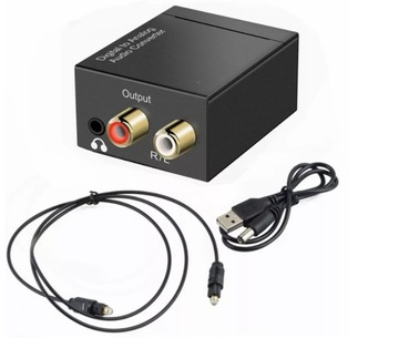 ЦИФРОВОЙ АНАЛОГОВЫЙ КОАКСИАЛЬНЫЙ ПРЕОБРАЗОВАТЕЛЬ TOSLINK в 2x RCA